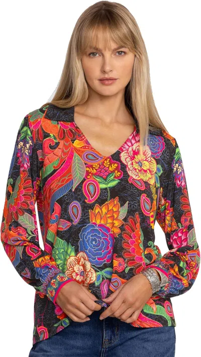 Johnny Was The Janie Favorite Polo Collar Top In Multi