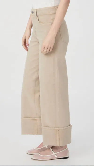 Paige Sasha Ankle Wide Cuff Jeans Vintage Soft Sand In Multi