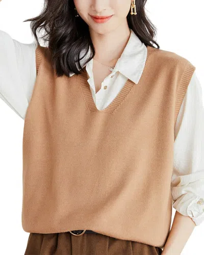Asne Wool Vest In Brown