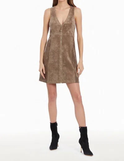 Amanda Uprichard Collins Faux Suede Minidress In Grey