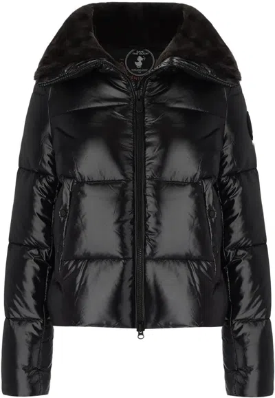 Save The Duck Isla Water Repellent Puffer Coat In Black