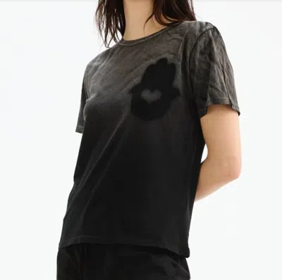 Chrldr Hamsa Heart Tee In Sunfaded Black In Multi