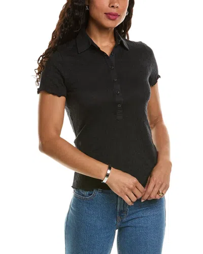 Rag & Bone Gemma Polo Shirt In Black