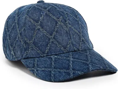 Rag & Bone Women's Karina Quilted Harlow Denim Baseball Hat In Blue