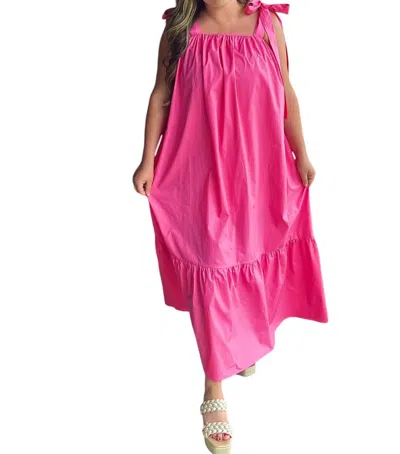 Frnch Cylia Woven Maxi Dress In Pink In Pink