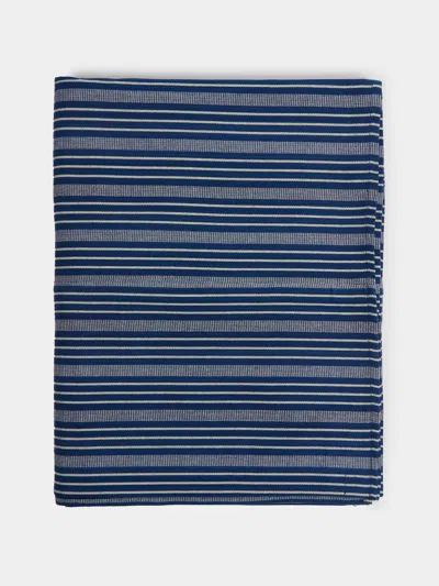 Tensira Indigo Hand-dyed Cotton Rectangular Tablecloth  Abask Luxury Gift