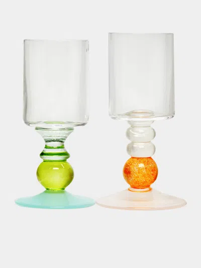 Gather Miami Hand-blown Wine Glasses (set Of 2)  Abask Gift Set