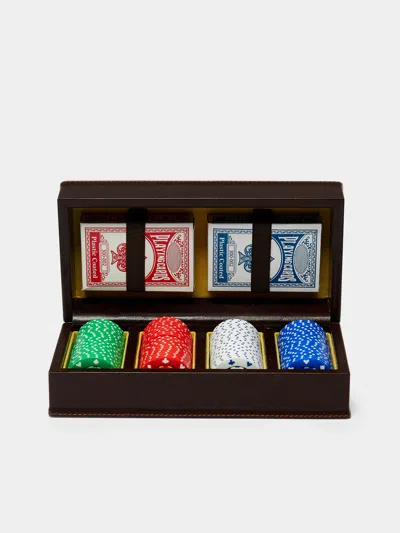 Noble Macmillan Leather Mini Poker Set  Abask Gift Set In Adult