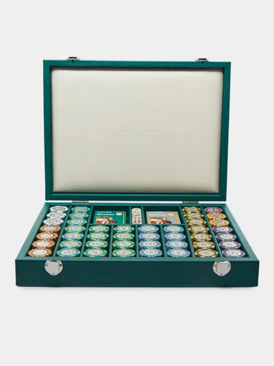 Hector Saxe Green 440 Chips Leather Poker Set