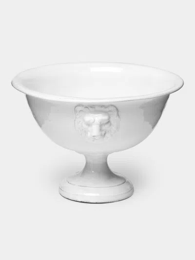 Astier De Villatte Lion-embossed Stand Serveware In White
