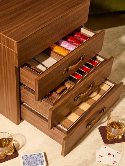 Agresti Walnut Games Compendium  Abask Luxury Gift In Adult