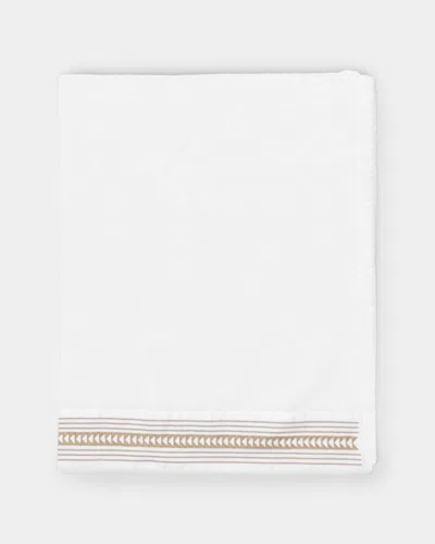 Loretta Caponi Arrows Hand-embroidered Cotton Bath Towel  Abask Luxury Gift