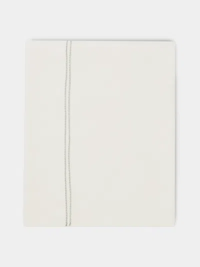 Volga Linen Hem-stitch Linen King Top Sheet  Abask Luxury Gift