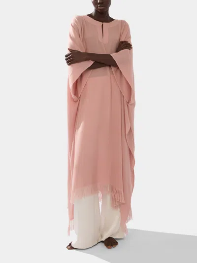 Ryan Roche Cashmere Kaftan One Size  Abask Luxury Gift In  Pink