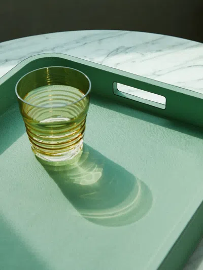 Giobagnara Polo Leather Tray  Abask Luxury Gift In  Light Green