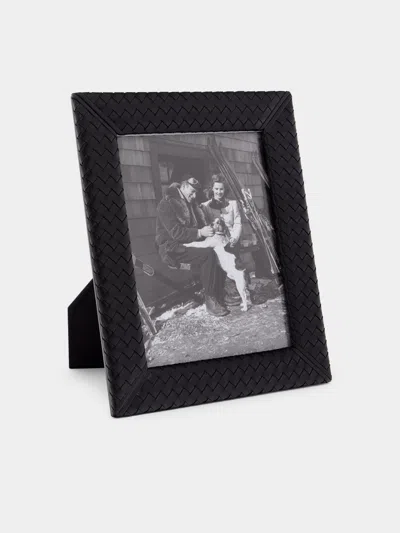 Riviere Woven Leather Photo Frame  Abask Luxury Gift In  Black