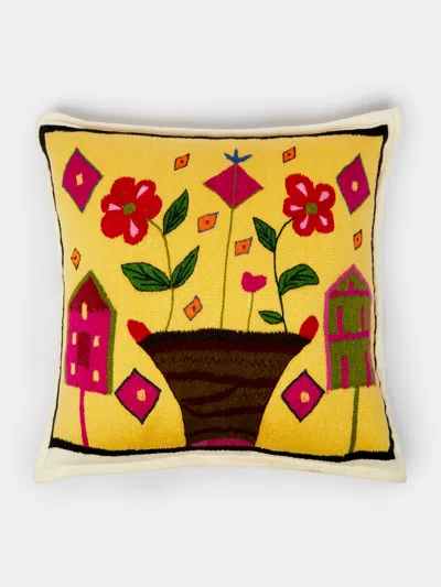 Saved Ny Basket Cashmere Pillow  Abask Luxury Gift