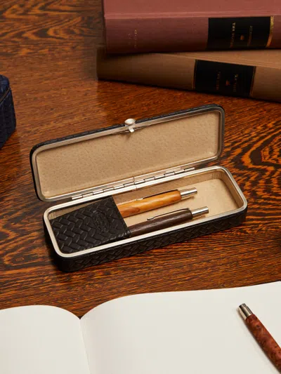 F. Hammann Leather Pencil Case  Abask Luxury Gift In  Brown