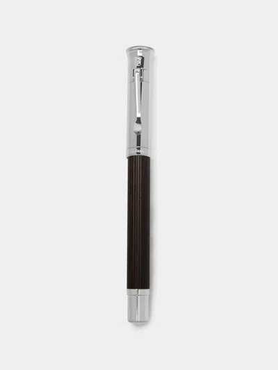Graf Von Faber-castell Grenadilla Platinum-plated Wood Fountain Pen  Abask Luxury Gift In  Silver