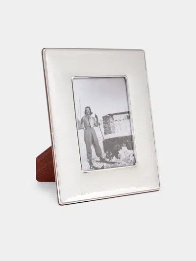 Brandimarte Onda Sterling Silver Photo Frame  Abask Luxury Gift In  Silver
