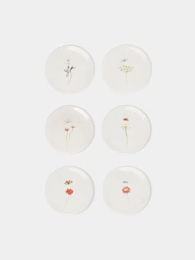 Laboratorio Paravicini Bloom Ceramic Dessert Plates (set Of 6)  Abask Gift Set