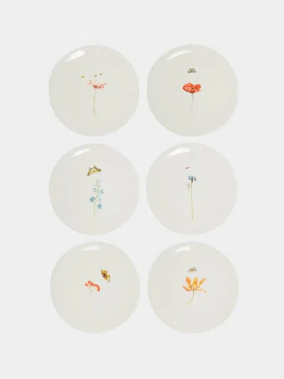 Laboratorio Paravicini Bloom Ceramic Dinner Plates (set Of 6)  Abask Gift Set