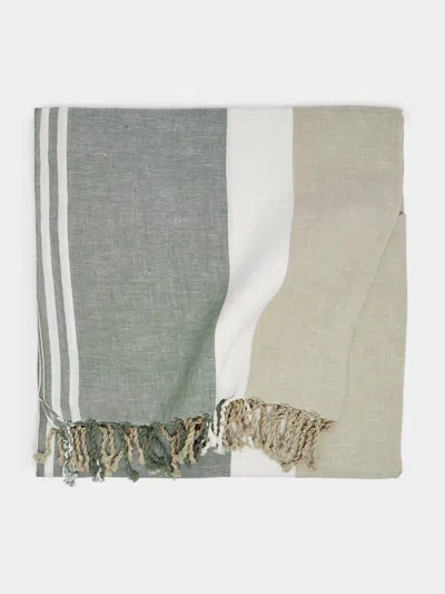 Brunello Cucinelli Linen Striped Blanket  Abask Luxury Gift