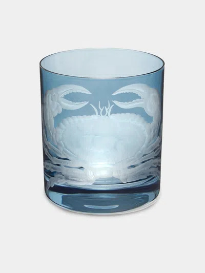 Artel Crab Hand-engraved Crystal Double Old Fashioned Glass  Abask Luxury Gift