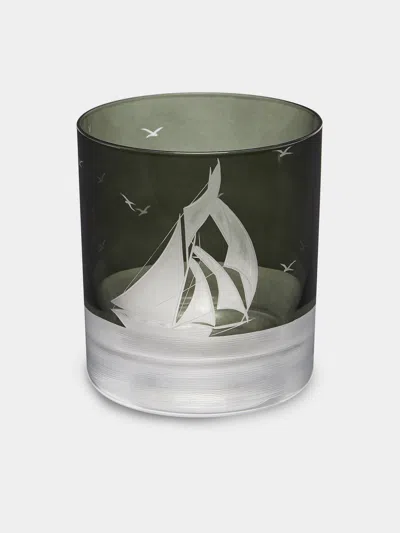 Artel Golden Age Of Yachting Hand-engraved Crystal Double Old Fashioned Glass  Abask Luxury Gift