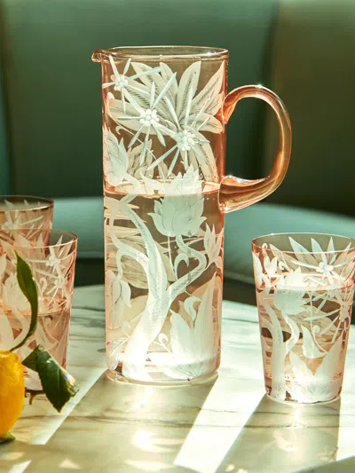 Artel Jungle Deco Hand-engraved Crystal Pitcher  Abask Luxury Gift