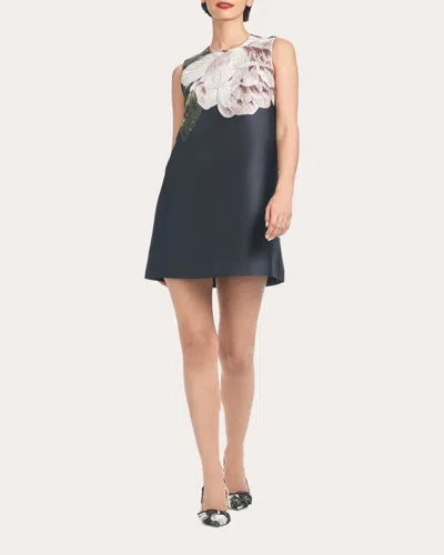 Sachin & Babi Women's Uma Floral Sequin-embellished Stretch-mikado Mini Dress In Black