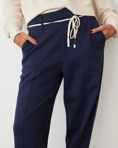 Monrow Cotton Knit Trousers In Dark Navy