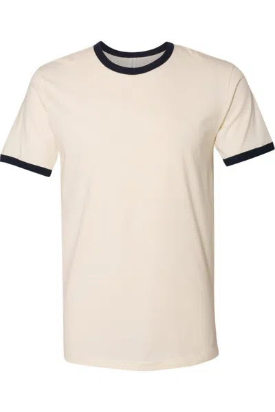 Next Level Unisex Cotton Ringer T-shirt In Beige