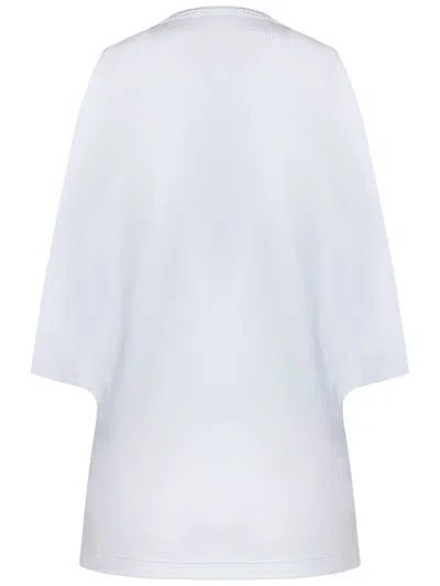 Alexander Mcqueen Ribbed Tank Top With Chain Closure In White