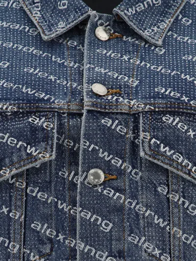 Alexander Wang Game Denim Jacket With Classic Collar In Blue