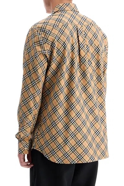 Burberry Vintage Check Long-sleeved Shirt In Sand Ip Check