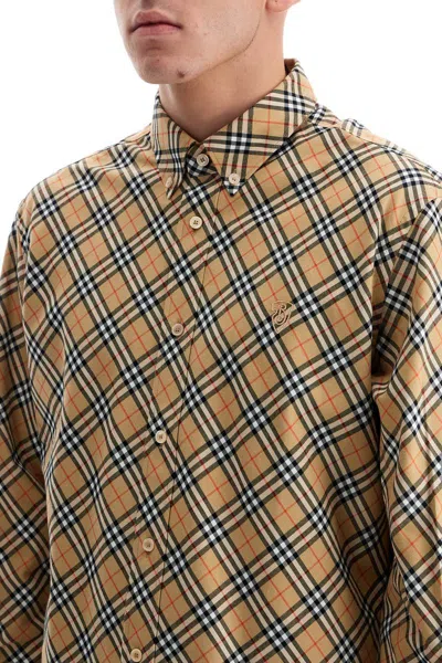 Burberry Vintage Check Long-sleeved Shirt In Sand Ip Check