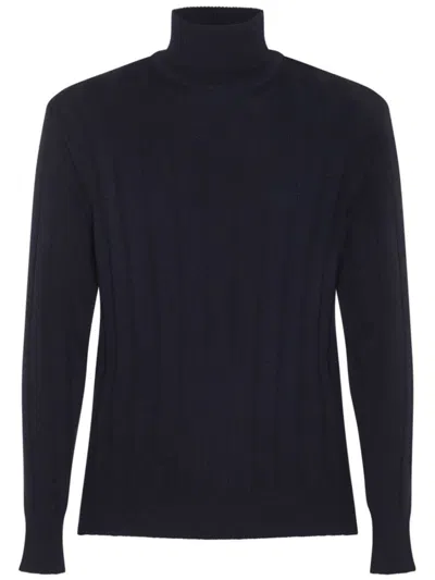 Lardini Midnight Blue Wool Roll Neck In Blue