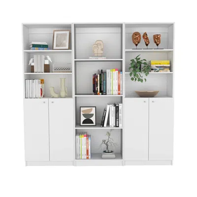 Streamdale Furniture Streamdale Emery 3 Piece Living Room Set With 3 Bookcases