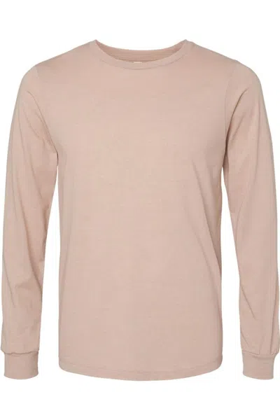 Bella+canvas Heather Cvc Long Sleeve Tee In Beige