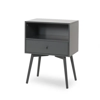 Streamdale Furniture Streamdale Mid-century Modern Side Table With Drawer And Open Shelf Storage