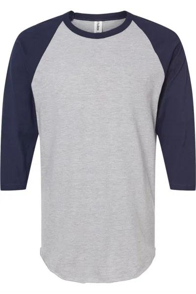 Tultex Unisex Fine Jersey Raglan T-shirt In Grey