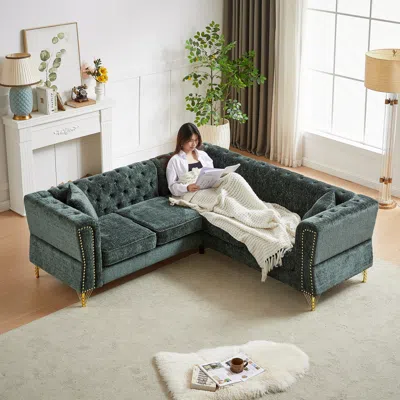 Streamdale Furniture Streamdale 81.5-inch Chenille Corner Sofa