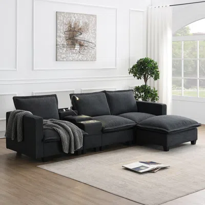 Streamdale Furniture Streamdale Pure Foam Modular Sofa With Reading Lights
