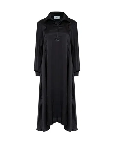 Coperni Shredded Shirt Dress In Black