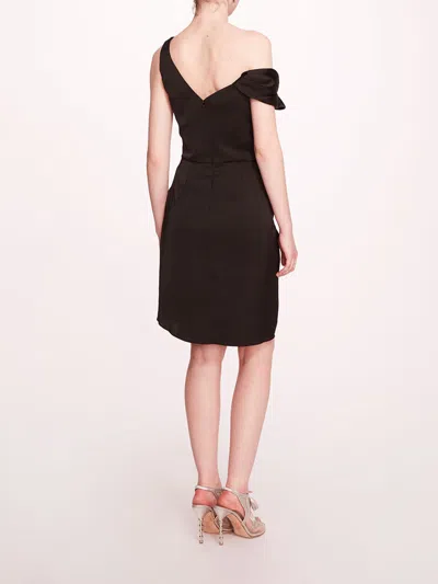 MARCHESA ASYMMETRICAL SATIN MINI DRESS 