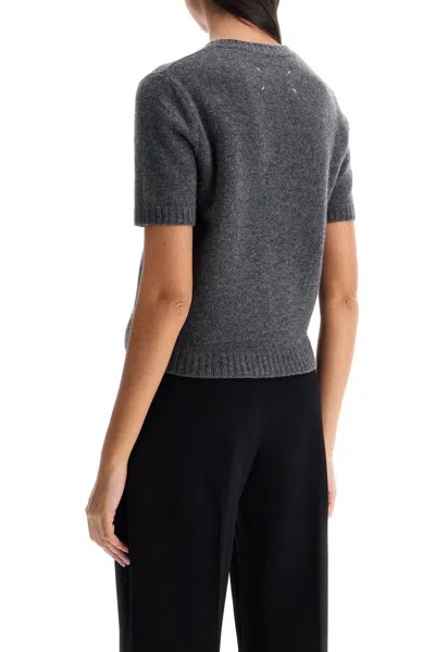 Shop Maison Margiela Wool Crewneck Sweater In Grey