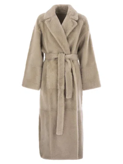 Brunello Cucinelli Reversible Shearling Coat With Shiny Detailing