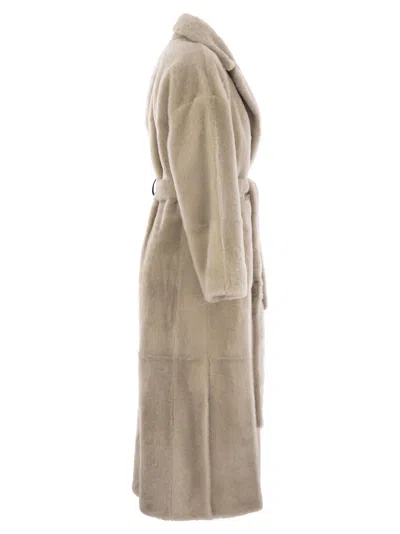 Brunello Cucinelli Reversible Shearling Coat With Shiny Detailing