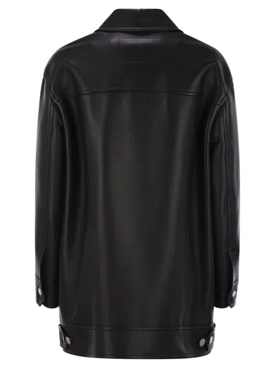 Max Mara Long-sleeved Leather Jacket
